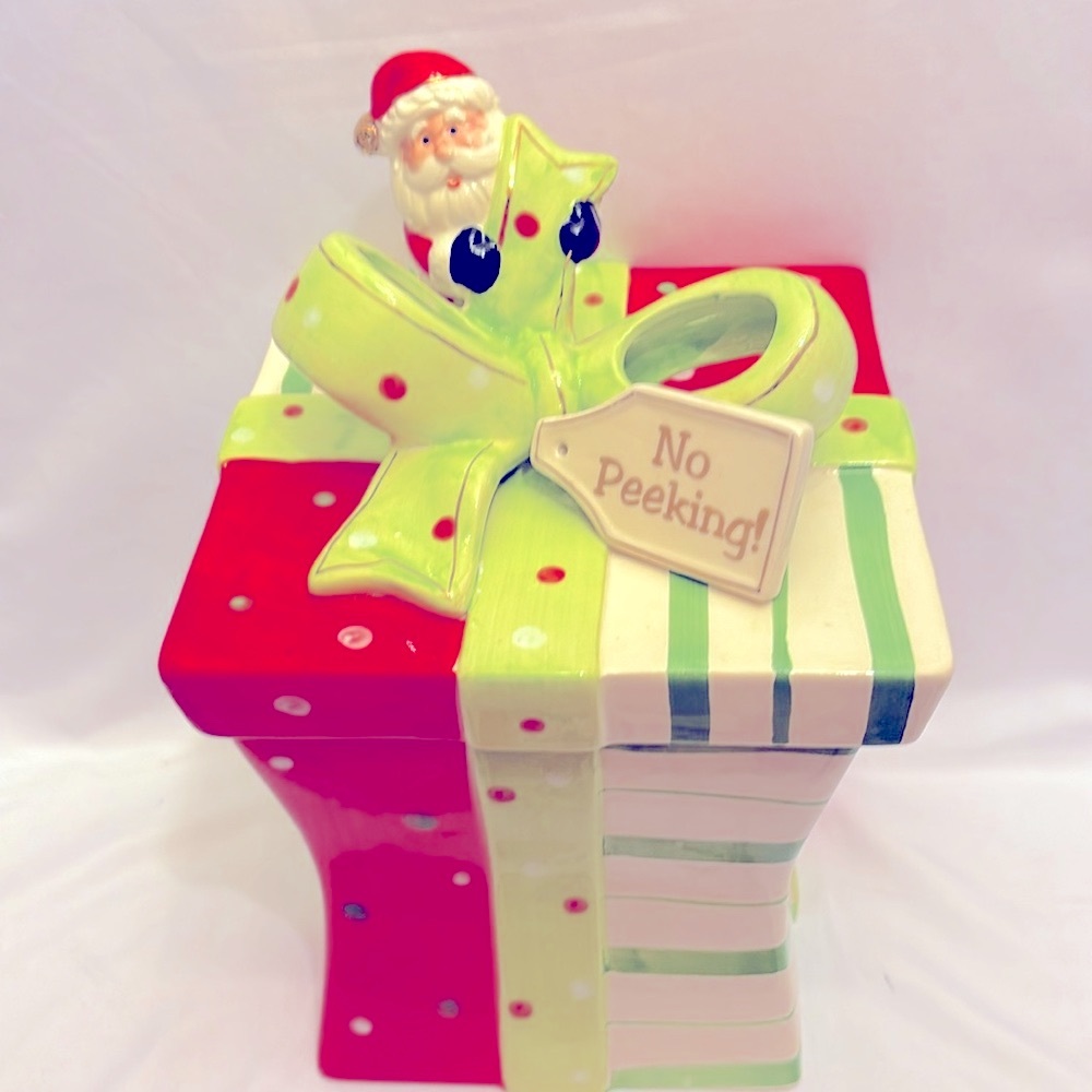 Gently Used Beautiful Cracker Barrel Mingle&Jingle Christmas Ceramic Cookie Jar - Picture 3 of 11